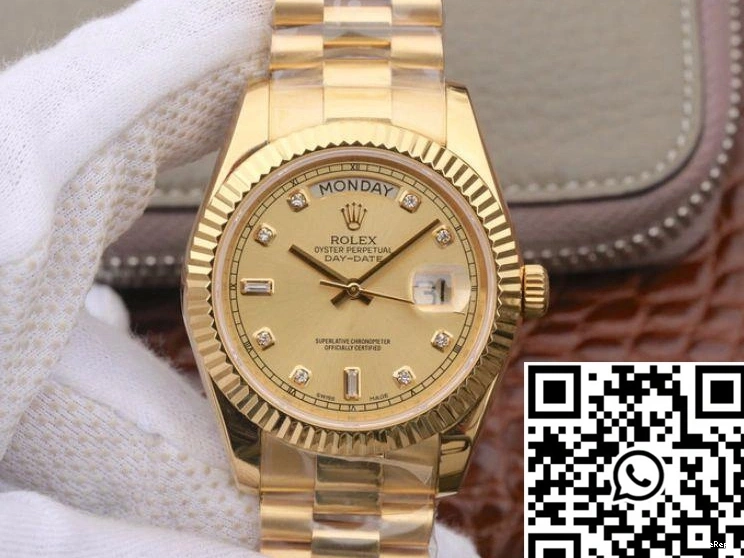 Rolex 40MM II Dial Day-Date 18K Factory Yellow 218238 Gold EW 0814